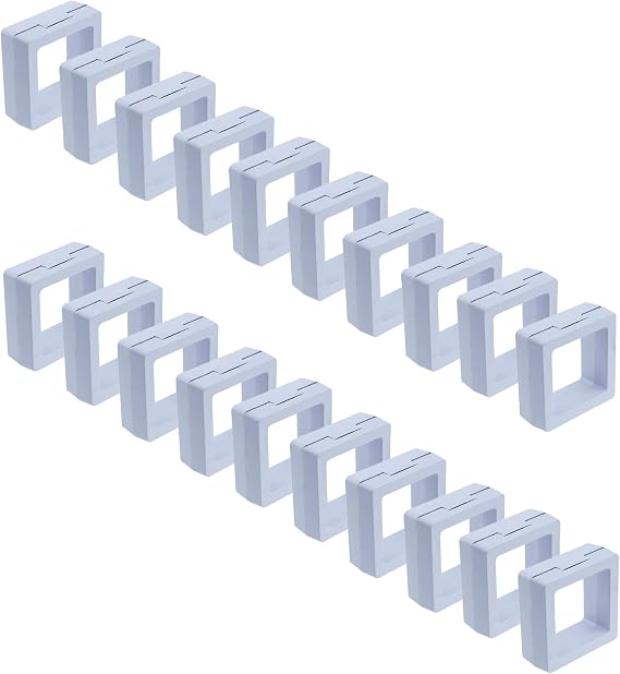 Coshar 20PCS 3D Floating Frame Coin Display Case, White, 2" x 2" x 0.8"