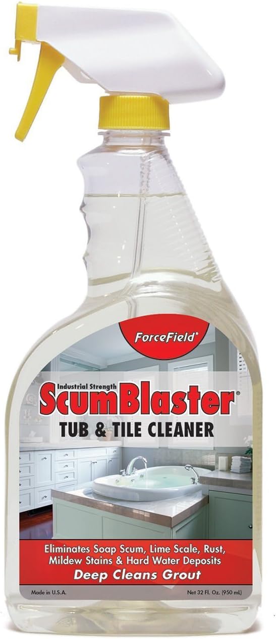 ForceField ScumBlaster Tub & Tile Cleaner, Deep Cleans Grout. Removes Soap Scum, Stains & Grime - 32oz