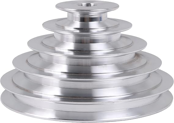 16mm Bore 54mm-150mm Outter Dia Aluminum 5 Slot A Type Pulley 5 Step Pulley Belt 12.7mm Belt Width
