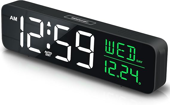 Peakeep Large Display Digital Alarm Clock for Bedroom with Date Day of Week