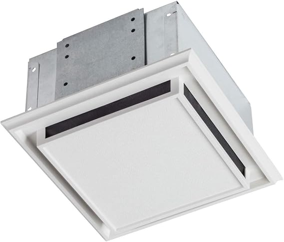 Broan 682 Bathroom Ventilation Fan with Charcoal Filter and White Plastic-Grille