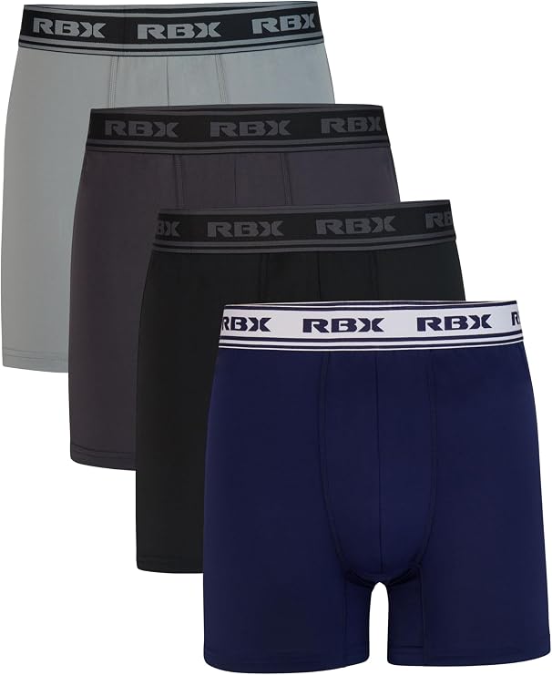 RBX Active Men's Athletic Performance Quick Dry Multi-Pack Boxer Brief Set