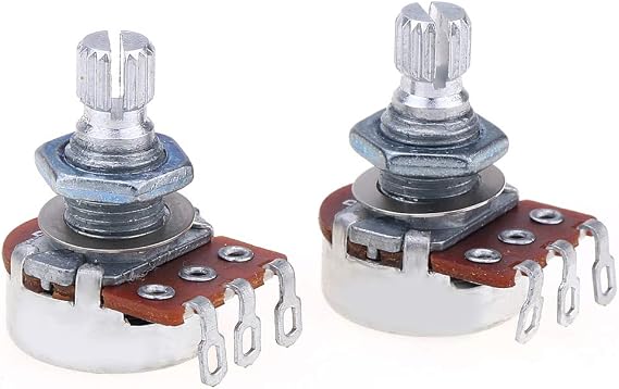 Alpha Mini Metric Sized Split Shaft Control Pots Linear Taper B1Meg Potentiometers for Guitar (Set of 2)