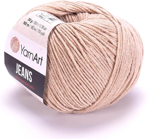 Amigurumi Cotton Yarn, YarnArt Jeans Yarn 55% Cotton 45% Acrylic Lot of 2 Skein 100gr 350yds Knitting Acrylic Cotton 2 Sport Yarn (87)