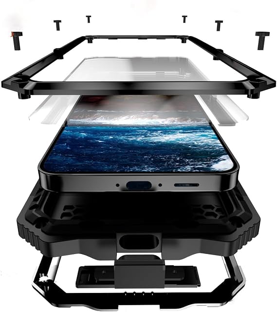 Lunivop For Samsung Galaxy S25 FE Case Metal Heavy Duty Black