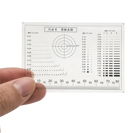 Gauge Point Transparent Film Stain Card Comparison Crack Contrast PET Dot Line Surface Quality Inspection 3pcs