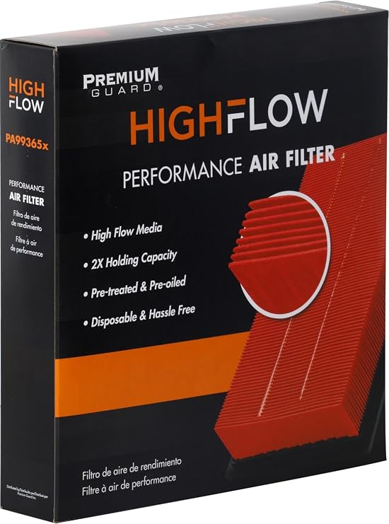 HIGHFLOW PA99365X High Performance, Pre-Oiled Disposable Engine Air Filter | Fits 2019-2027 Subaru Forester 2.5L; 2018-2026 Crosstrek 2.0L; 2019-2026 Ascent 2.4L; 2022-2026 WRX 2.4L