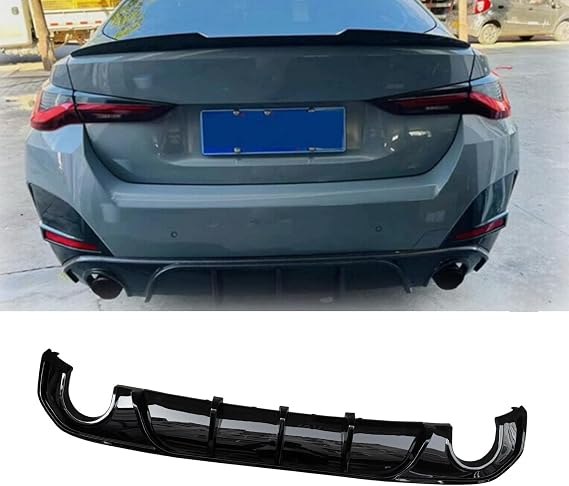 NINTE Rear Bumper Diffuser for BMW 4 Series Gran Coupe G26 M-Sport 2021 2022 2023 2024 4 Doors 420i 430i 435i M440i ABS Gloss Black Painted Rear Lip Spoiler