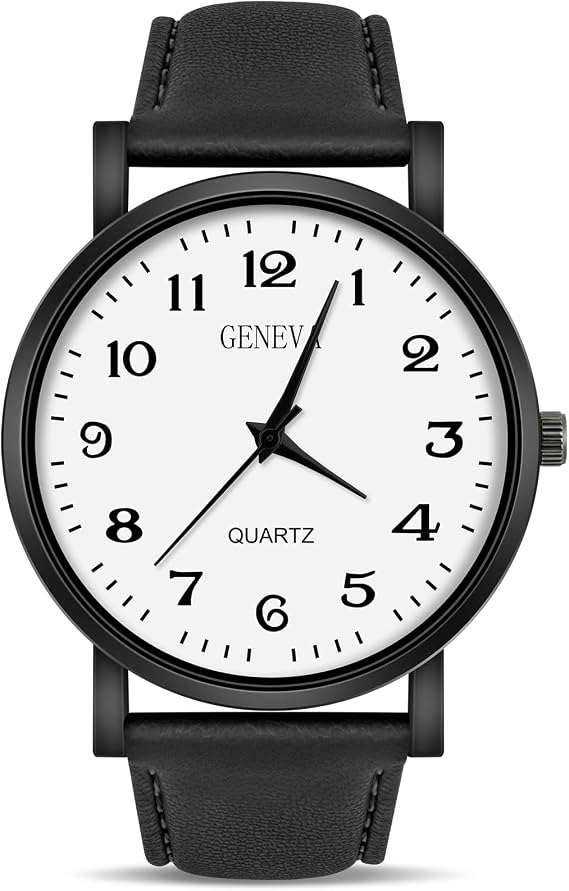 OFFCUP Mens Watches, 39MM Men's Chronograph Watch, Leather Watches Quartz Watch, Business Casual Fashion Gents Watch, Leather Strap Men's Wrist Watches Elegant Gift for Men