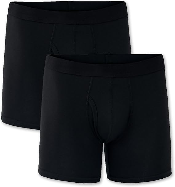Pact Organic Cotton Men's Everyday Boxer Brief Underwear, 2 Pack