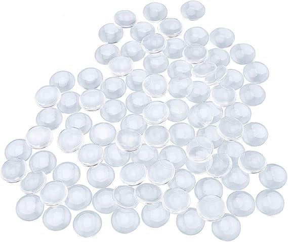 HAUTOCO 90pcs 20mm Glass Dome Cabochons Clear Round Cabochon Tiles, Non-calibrated Round 0.79 inch/20mm for Rings Cameo Pendants Bookmarks Bracelets Photo Charms and Jewelry Necklaces