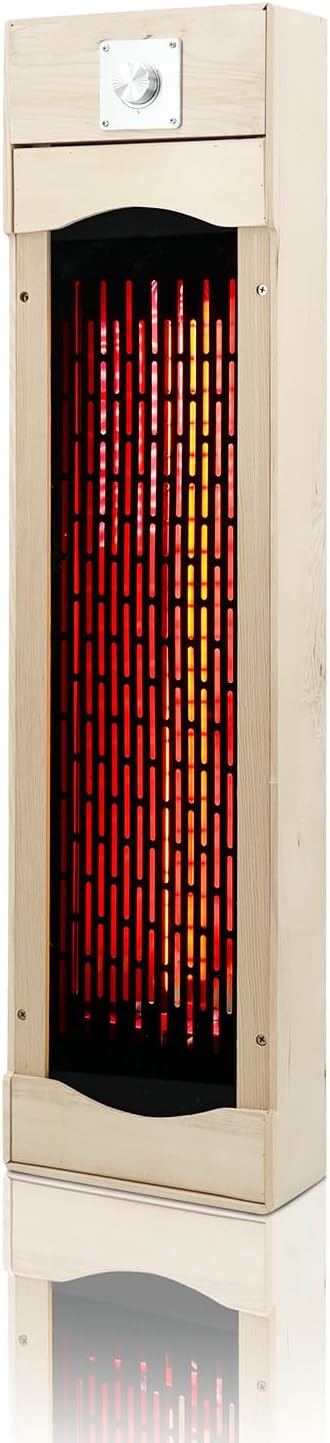 Individually Controlled Far Infrared Sauna Heater with Temperature Knob Adjuster, 110V, 350W/Pcs, with Anti-scald Mesh Cover, Heat Reflector, Hemlock Material