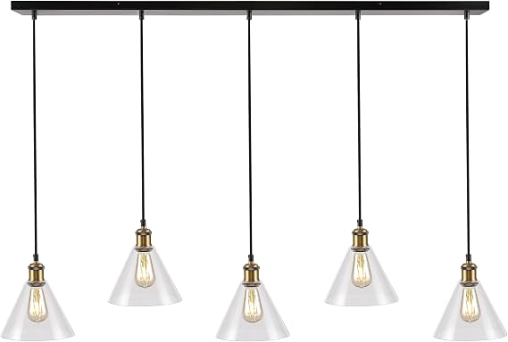 Safavieh Lighting Collection Presta Chrome 5-Light Adjustable Pendant Light (LED Bulbs Included)