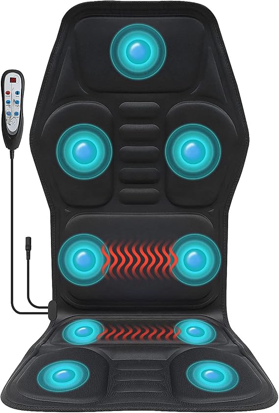 Seat Massager,Vibrating Back Massager for Chair Massage Cushion ,9 Nodes to Relieve Stress Pain, Home Office,Christmas Gifts Women/Men/Mom/Dad (Black)