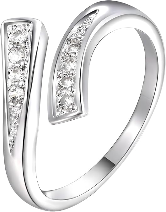 Toe Rings for Women Adjustable Cubic Zirconia Toe Ring