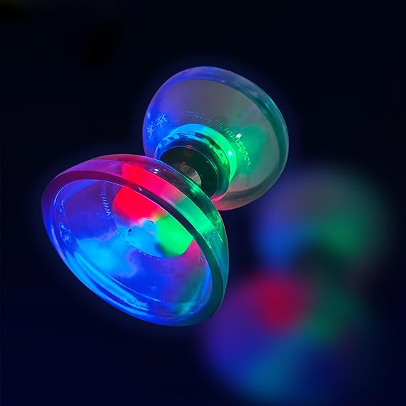 LED Diabolo Chinese Yoyo Set ,Triple Bearing Diabolo Chinese Yo-yos Juggling Toys Colorful Light Up Diabolo with Diablo Sticks