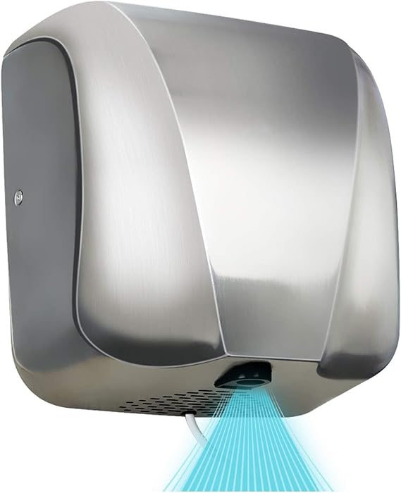 Automatic Commercial Hand Dryers for Bathrooms Commercial 1800W Heavy Duty Stainless Steel Hot Air Compact Electric Hand Dryer Blower, Fast Drying in 10 Seconds