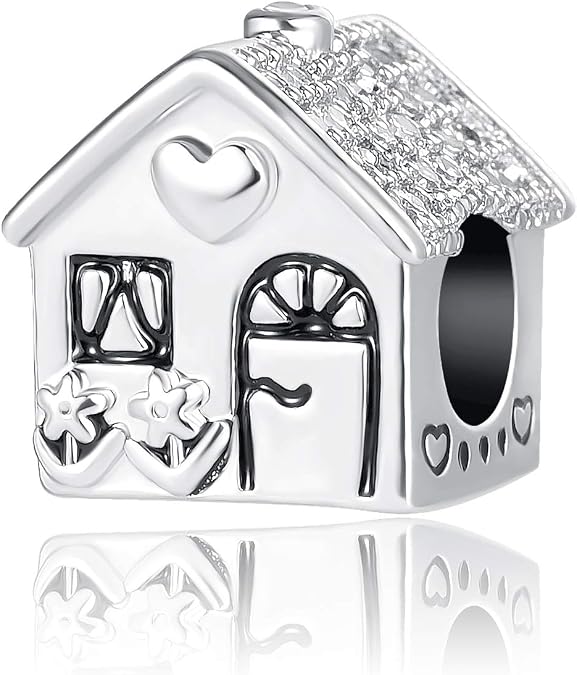 Silver House Charm fits Pandora Bracelet Necklaces Pendants Family Home Charm Gift for Women Family Christmas Jewelry Gifts