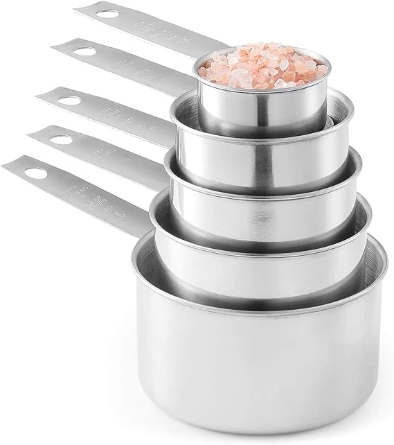 Laxinis World Stainless Steel Measuring Cups Set, 5-Piece, 1-Pack