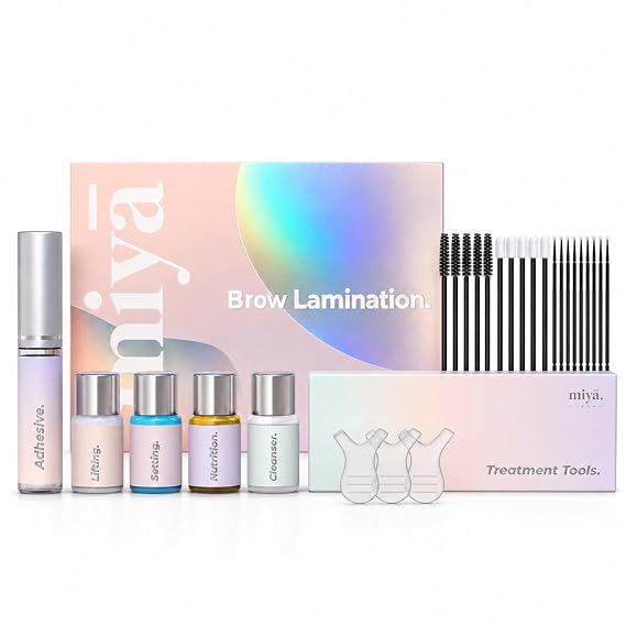 MIYA LASH Brow Lamination Kit | Professional Eyebrow Lamination with Keratin | DIY Brow Lift Kit | Fuller, Thicker Brows for 6 weeks | Includes Easy to Use Instruction, Treatment Tools & Brushes