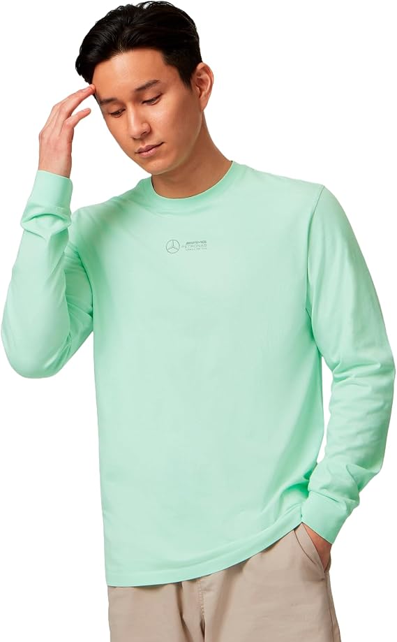 Mercedes AMG Petronas Formula One Team - Retro Long Sleeve T-Shirt - Mint - Size: M
