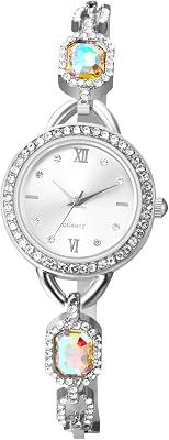 Lancardo Elegant Womens Bracelet Watch: Luxury Bling Rhinestone Stylish Quartz Roman Numerals Stainless Steel Dressy Wristwatch for Lady