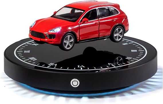 Levitating Lamp, Magnetic Levitating Display Model Car with LED Lights & 360Rotation, Floating Desk Decor 1:36 Scale Alloy Model Magnetic Suspension Light for Home Office Decor