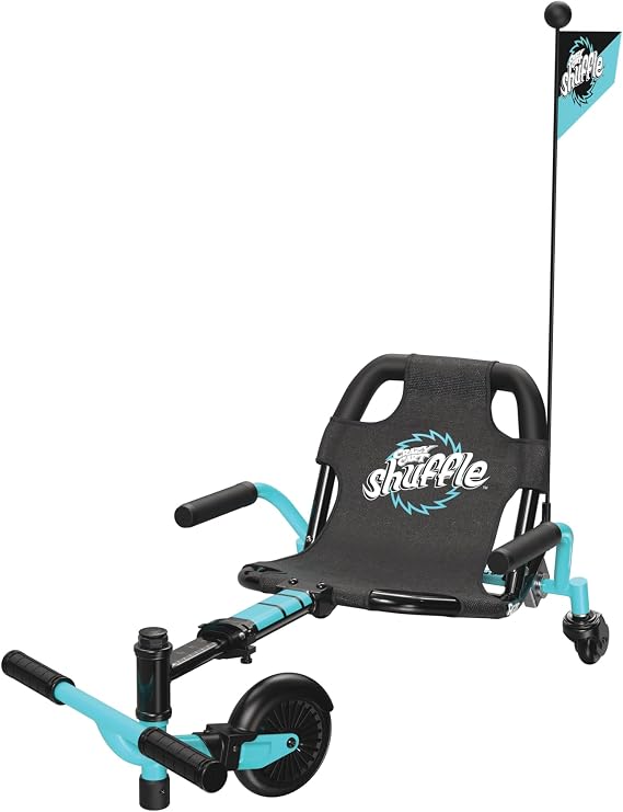 Crazy Cart Shuffle Go Kart | Manual Drift Cart (Black/Teal)