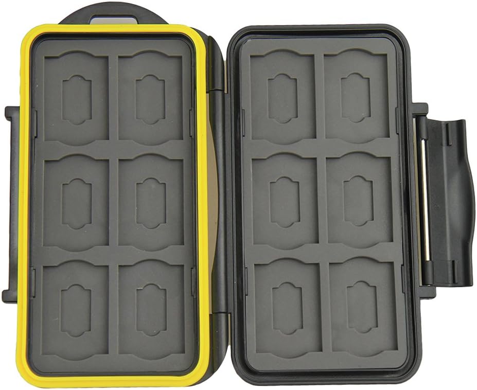 JJC Çoklu Memory Card Case MC-SDMSD24 hafıza kartı koruma kutusu 12 adet SDHC ve 12 adet MicroSD kart için – Son derece su geçirmez ve darbeye dayanıklı kutu kasa kasa çanta kılıf saklama kutusu