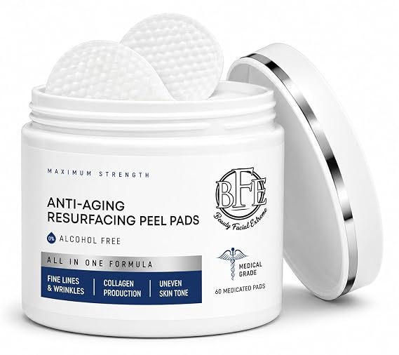 Anti-Aging Resurfacing Peel Pads - Contains Lactic, Salicylic, Glycolic Acid. Reduces fine Lines, Wrinkles, Dark Spots, Freckles & Uneven Skin Tone. Restore Skin for Smoother & Radiant Complexion.