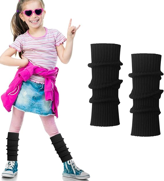 ONUPGO Leg Warmers for Kids Girls Toddler Leg Socks Neon Knit Ribbed Baby Leg Warmers Boys Arm Warmer, 80s Outfit for Kids