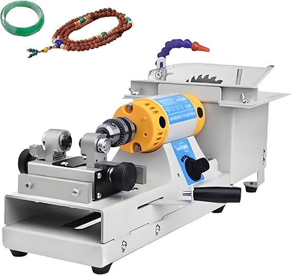 Bench Lathe Cutting Machine,Jewelry Lapidary Grinding Equipment,Rock Saw Lapidary Polisher,Gem Polishing Grinder Machine,for Polishing Beads,Buddha Statues & Various Crafts A