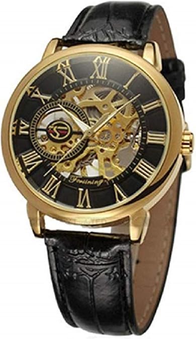 damdos Mens Kurumi Tokisaki Cosplay Watch Mechanical Skeleton WristWatches Date A Live