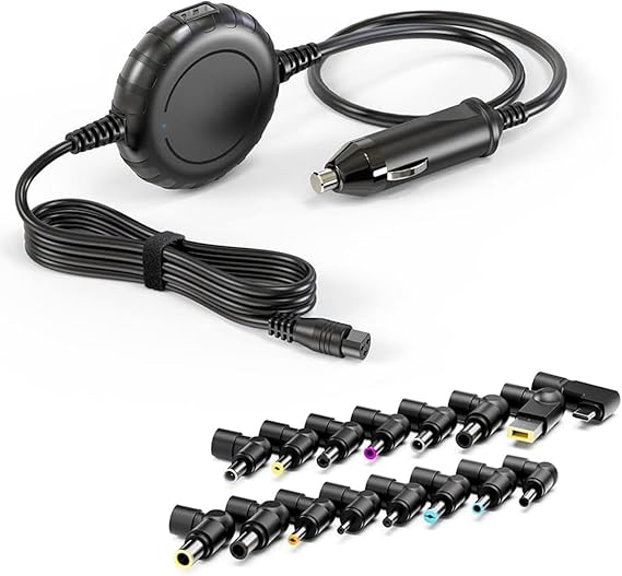 Belker 100W 90W 65W Universal Laptop Car Charger with 16 Interchangeable Tips (Including USB C) for HP Dell Asus Lenovo Samsung MacBook Pro Air Google Chromebook Ultrabook Notebook