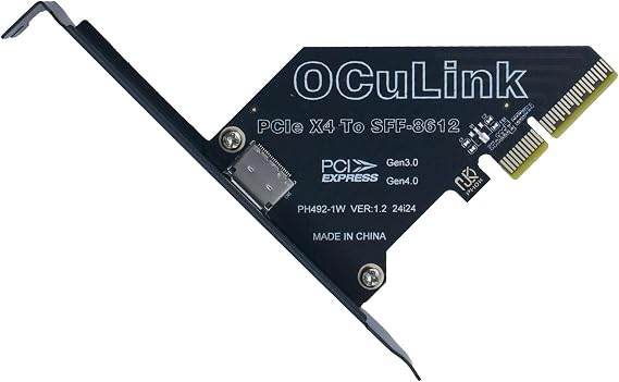 PCIe 4.0 x4 to Oculink External SFF-8612 Adapter Card for eGPU Dock Mimi Pc