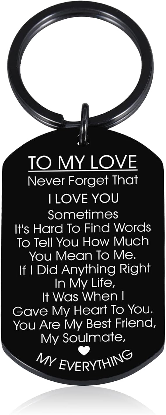 Mens Valentines Keychain Gifts for Boyfriend Husband Valentines Day Gifts for Him Her Unusual Valentine Gifts for Husband Boyfriend I Love You for Him Couples Valentine Keychain for Men Anniversary