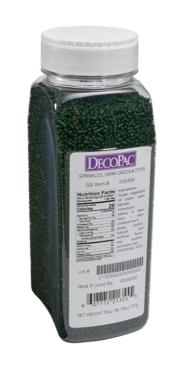 Dark Green Sprinkles for Baking | Cake & Cookie Decorating | 26 oz