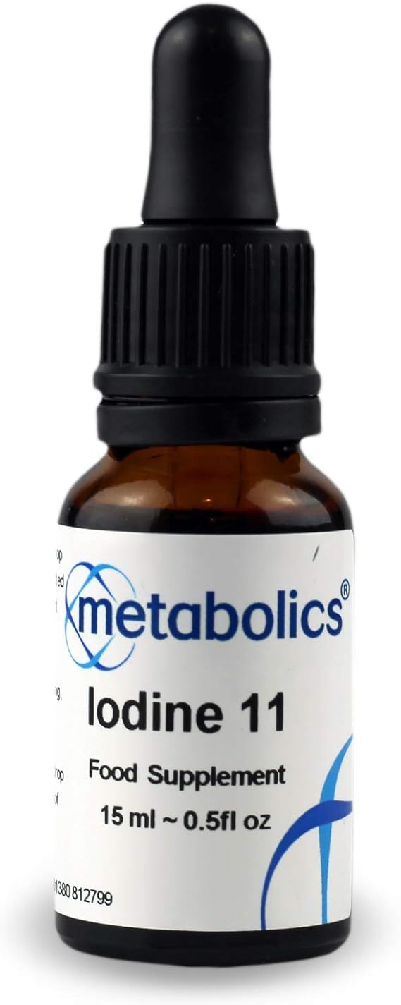 Metabolics Iodine Liquid | Extra Strong (1525mcg Per Serving) | Pure IOSOL Iodine in a Convenient 15ml Bottle (375 Servings) | Ammonium Iodide