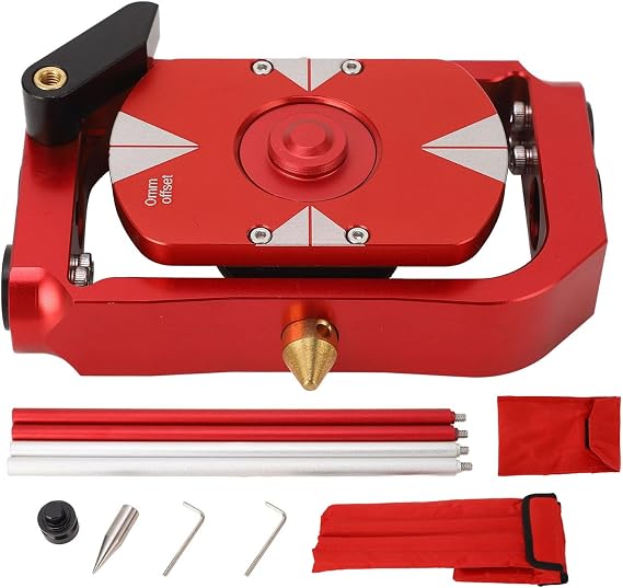 Total Station Rotating Prism – 0/-30mm Offset Mini Surveying Prism with K9 Glass & Aluminum Alloy for Tunnel, Mine, and Highway Measurement