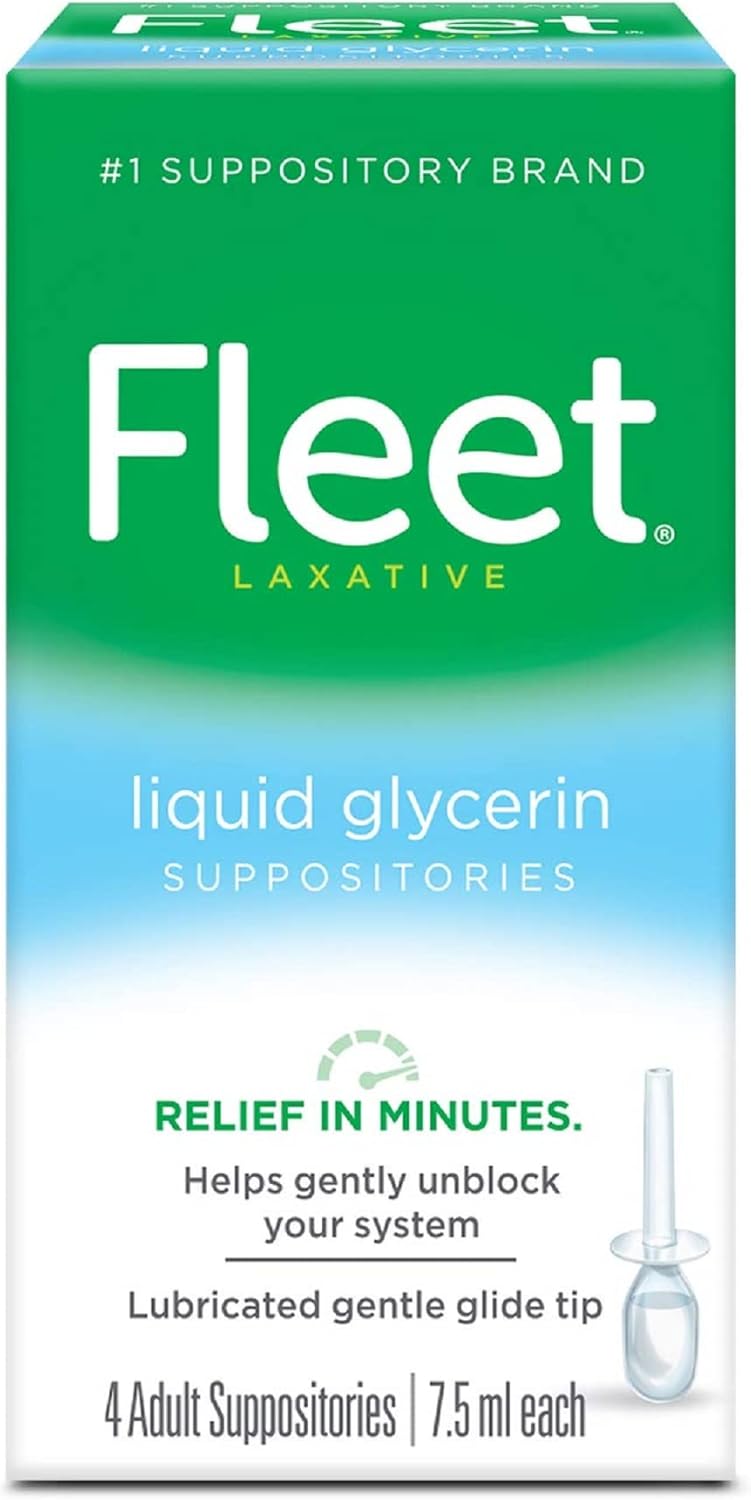 Fleet Liquid Glycerin Suppositories for Adult Constipation, 4 count Pack of 1
