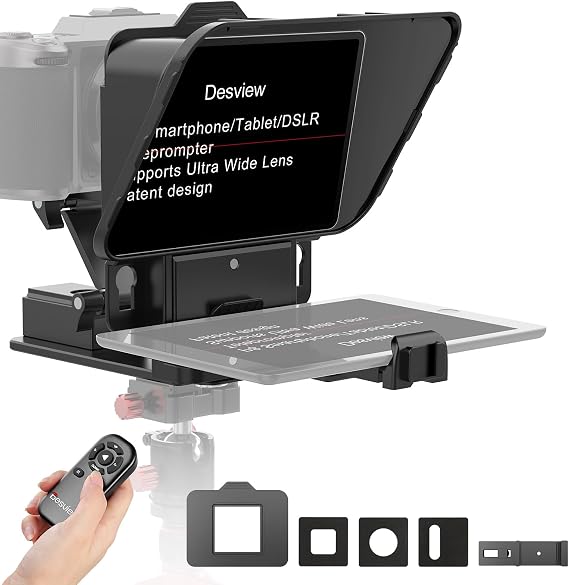 Desview P8 Portable Teleprompter for Smartphone DSLR & Mirrorless Cameras