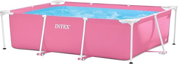 INTEX Metal Frame 7ft x 5ft x 23.5in Above Ground Swimming Pool, Pink