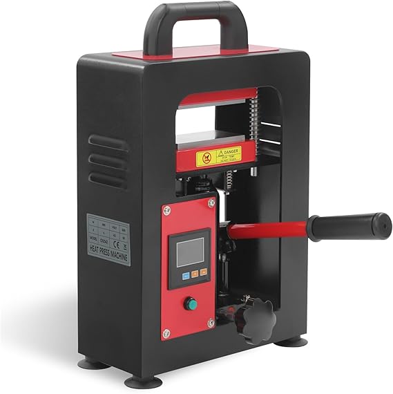 Hydraulic Heat Press Machine 14000psi, Rosin Press Extraction with Digital Temperature Control, Heating Presser for DIY Leather Flower Plant, 2.36x4.72in Dual Aluminum Plates
