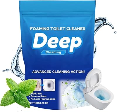 3PCS Deep Toilet Bowl Cleaner, Splash Toilet Bowl Cleaner, Foaming Toilet Bowl Cleaner, Stubborn Scale Deodorant Foam Cleaning Powder, Self Activating, Deep Cleaning, 100g 1