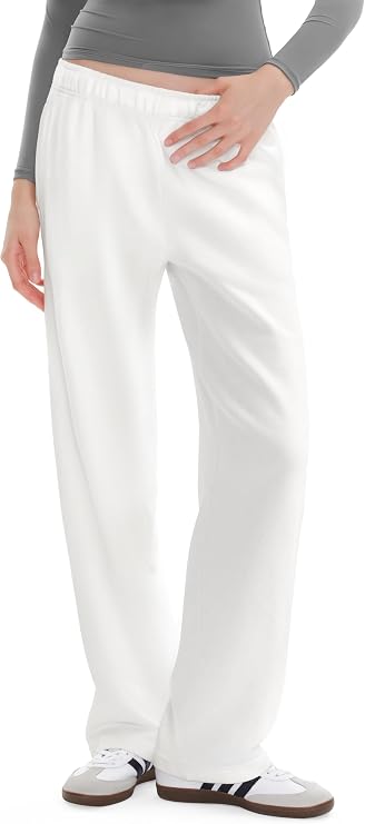 PUMIEY Women's Wide Leg Sweatpants Straight Baggy Sweat Pants High Waisted Lounge Pants Airy Collection