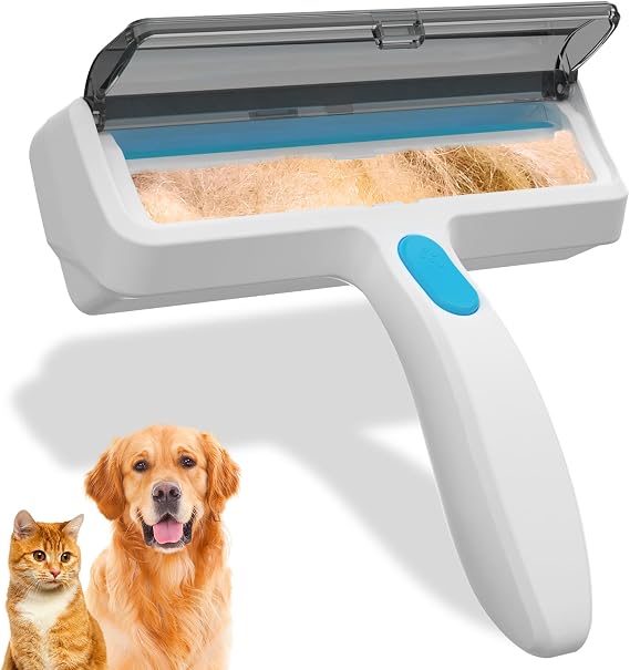 Pet Hair Remover Roller - Lint Roller for Pet Hair, Reusable Cat & Dog Hair Remover for Furniture, Couch, Bed, Car Seat, Carpet (White)