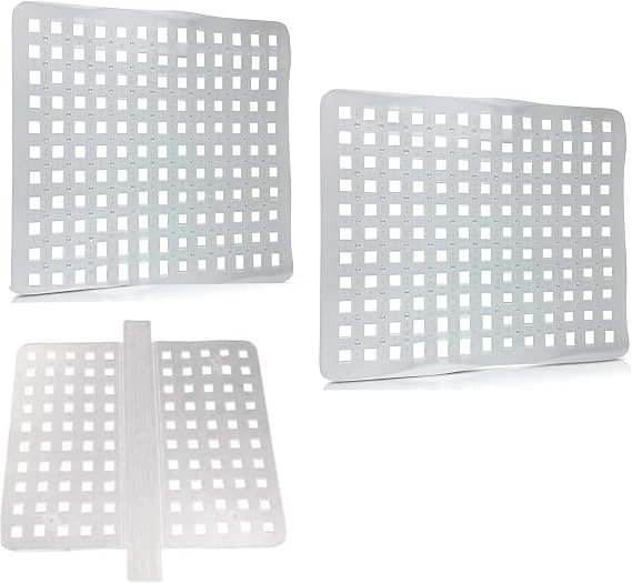 New Clear Kitchen Dish Safe Sink Protector Mat Pad Set, 3 Piece Combo Set Includes 2 Mats and 1 Saddle