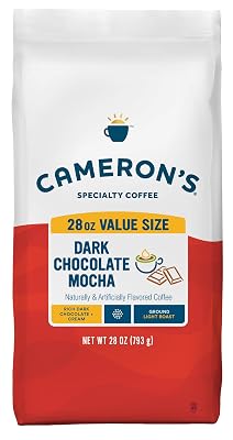 Camerons Coffee Roasted Ground Coffee Bag, Dark Chocolate Mocha, Smooth Flavored Coffee, Sustainable, Small-batch Roasted, 28 Ounce Pack of 1