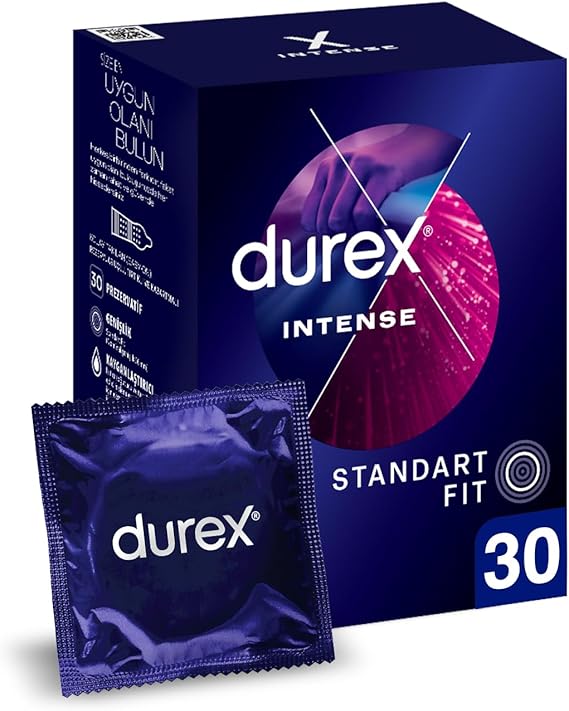 Durex Intense 30-Piece Stimulant Gelli and Serrated Condom