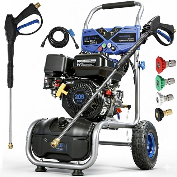 3500PSI Gas Pressure Washer, 212CC 2.3GPM Gas Powered Power Washer